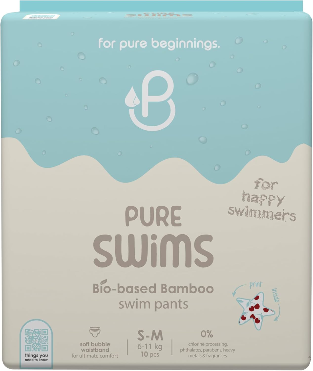 Pureborn Swims Bio Based Bamboo Swim Pants - Pack of 10