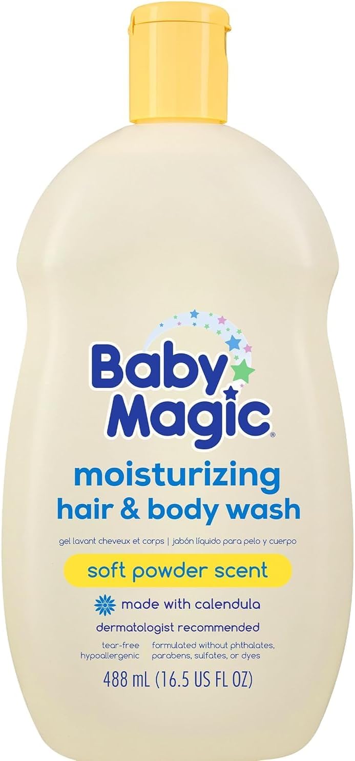 Baby Magic Moisturizing Hair And Body Wash, Soft Powder (488ml)
