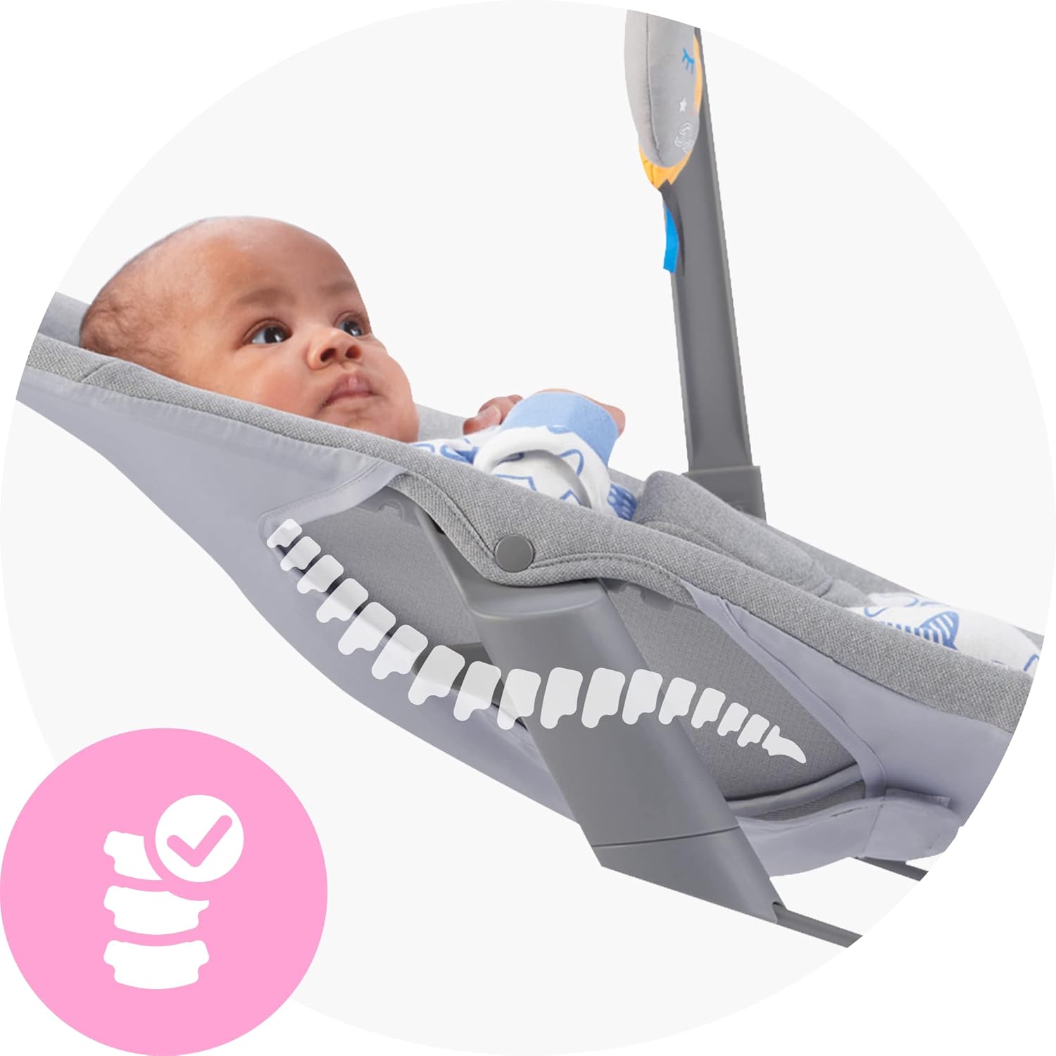 Kinderkraft Calmee Baby Bouncer, Grey