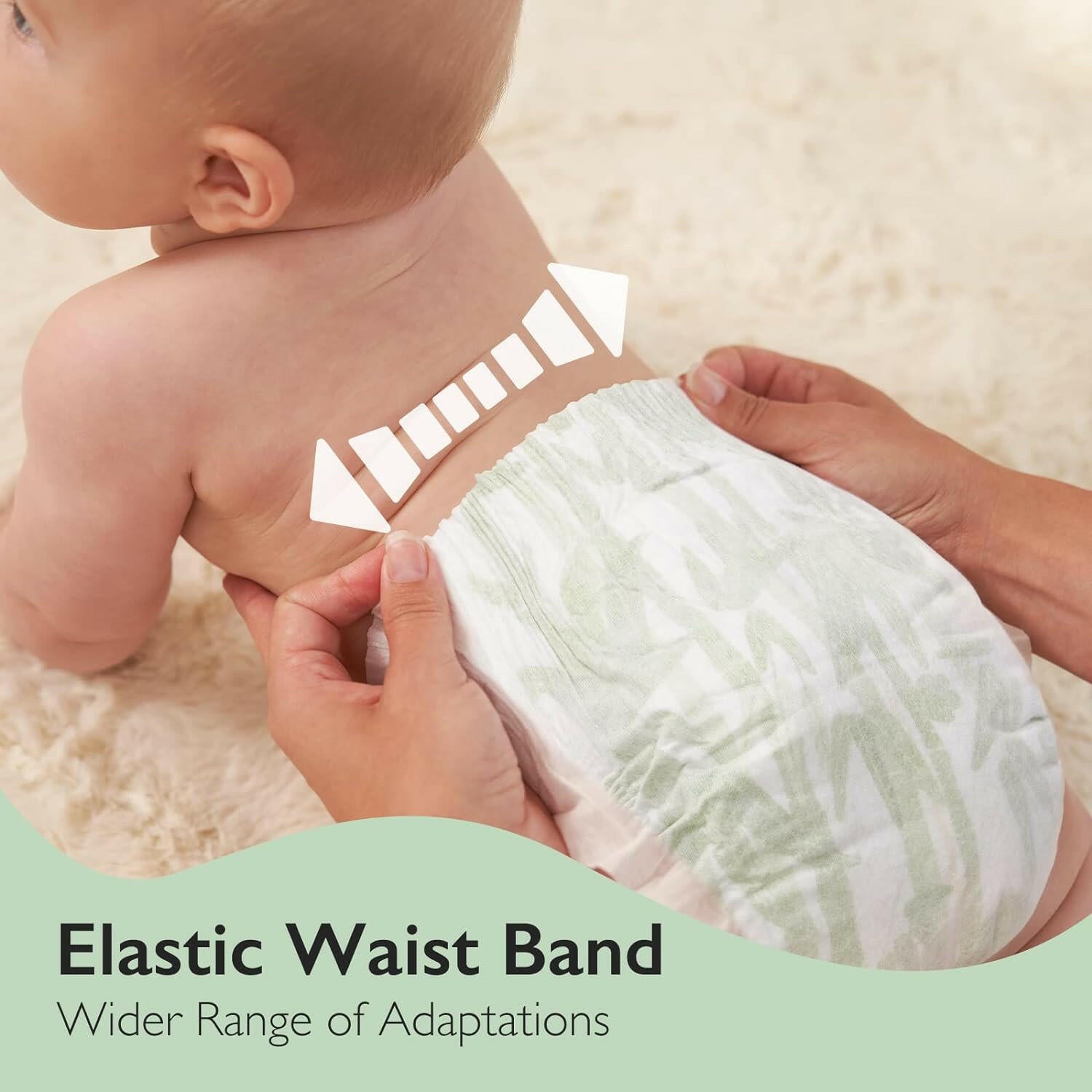 Momcozy Baby Diapers, Natural Bamboo Diapers for Sensitive Skin with Leak-Proof 3D Legcuffs