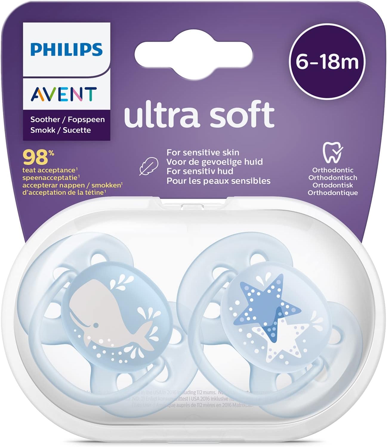 Philips Avent Ultra Soft 6-18M, Whale/Star