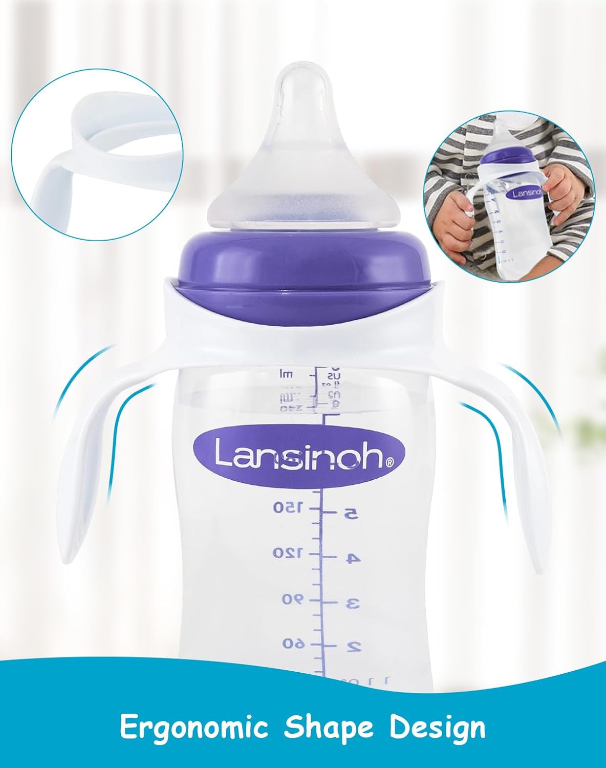 Baby Bottle Handles for Lansinoh Baby Bottles, 3pcs