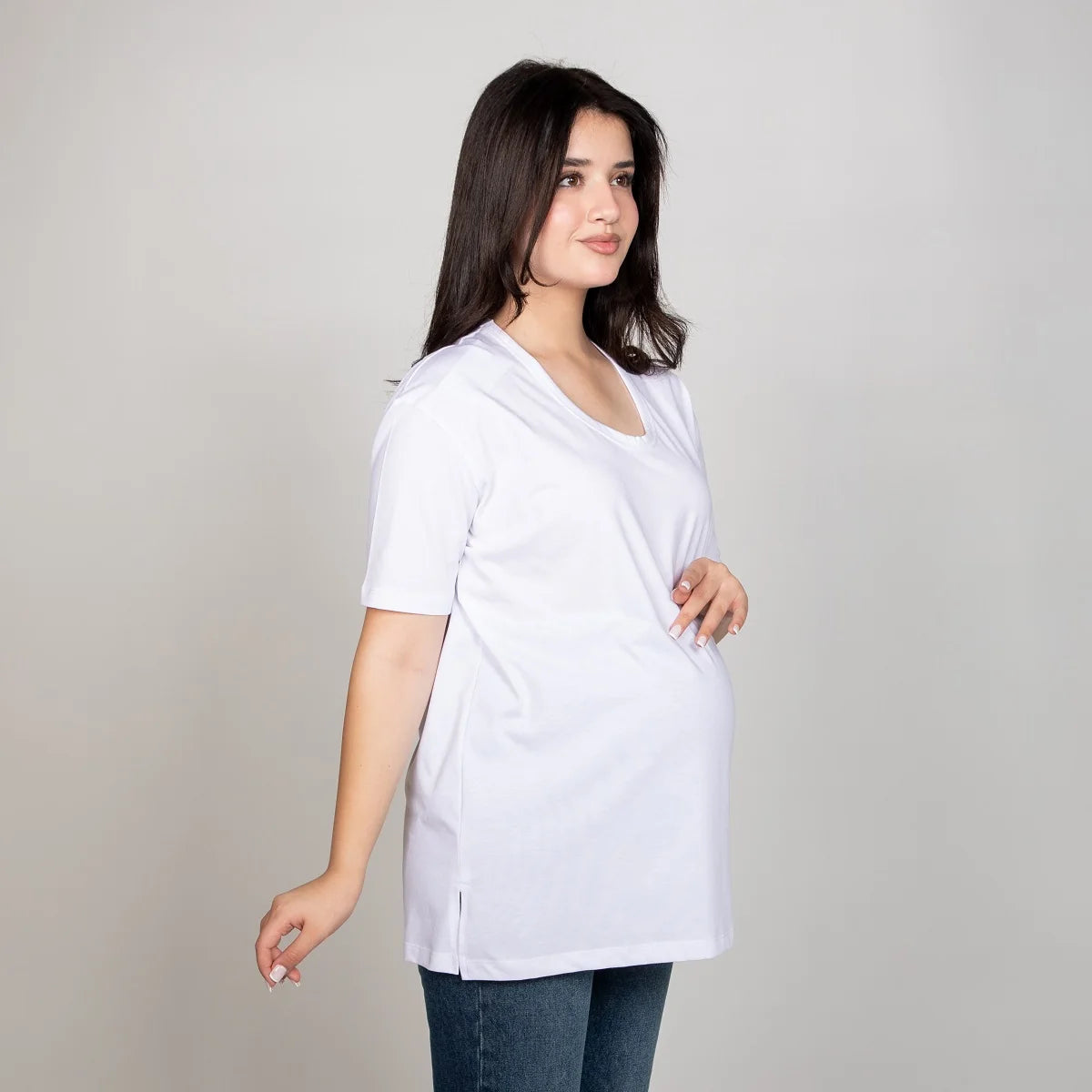 Become a Mom Meeza T-Shirt (White, Medium)