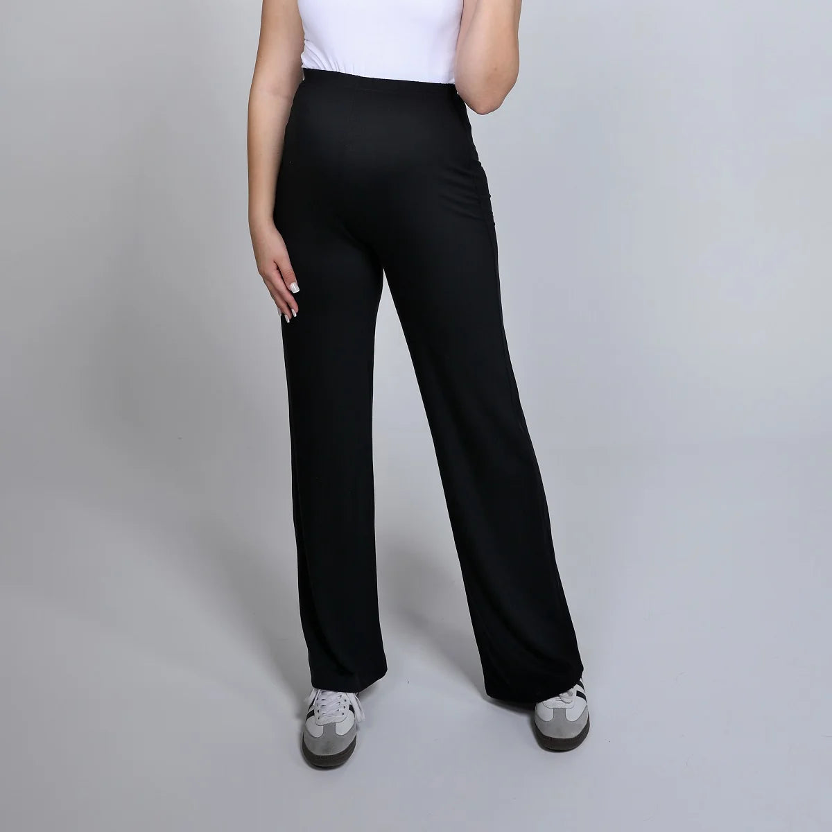 Become a Mom Linda Wide Leg Pants (Black, XXL)