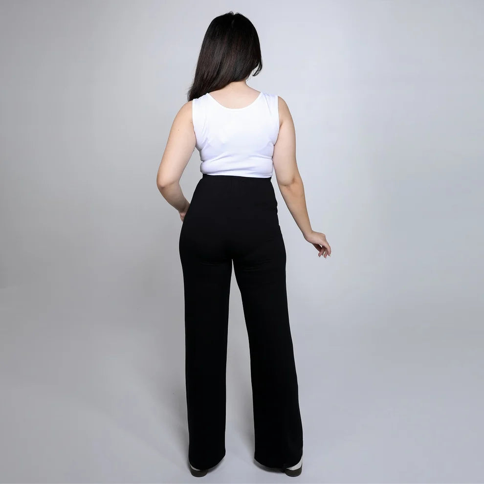 Become a Mom Linda Wide Leg Pants (Black, XXL)