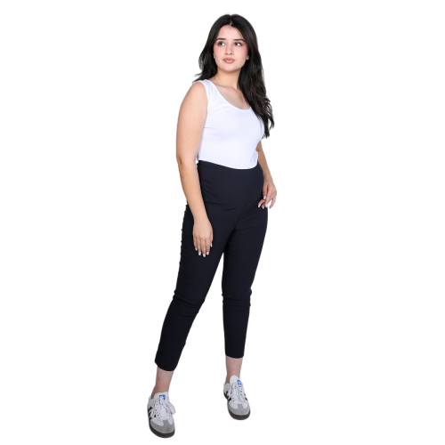 Become a Mom Nicky Capri Pant (Black, Large)