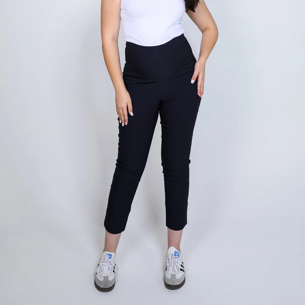 Become a Mom Nicky Capri Pant (Black, Large)