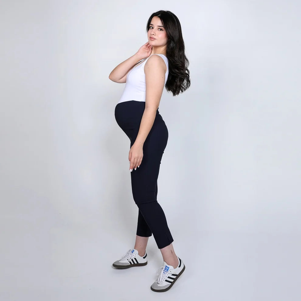 Become a Mom Nicky Capri Pant (Black, Large)