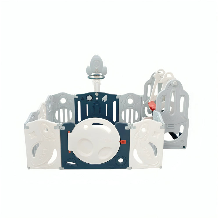 Little Toddlers (Foldable Playpen 8 Simple Panel, 1 Game Panel, 1 Door, 1 Basketball Hoop, 1 Swing)