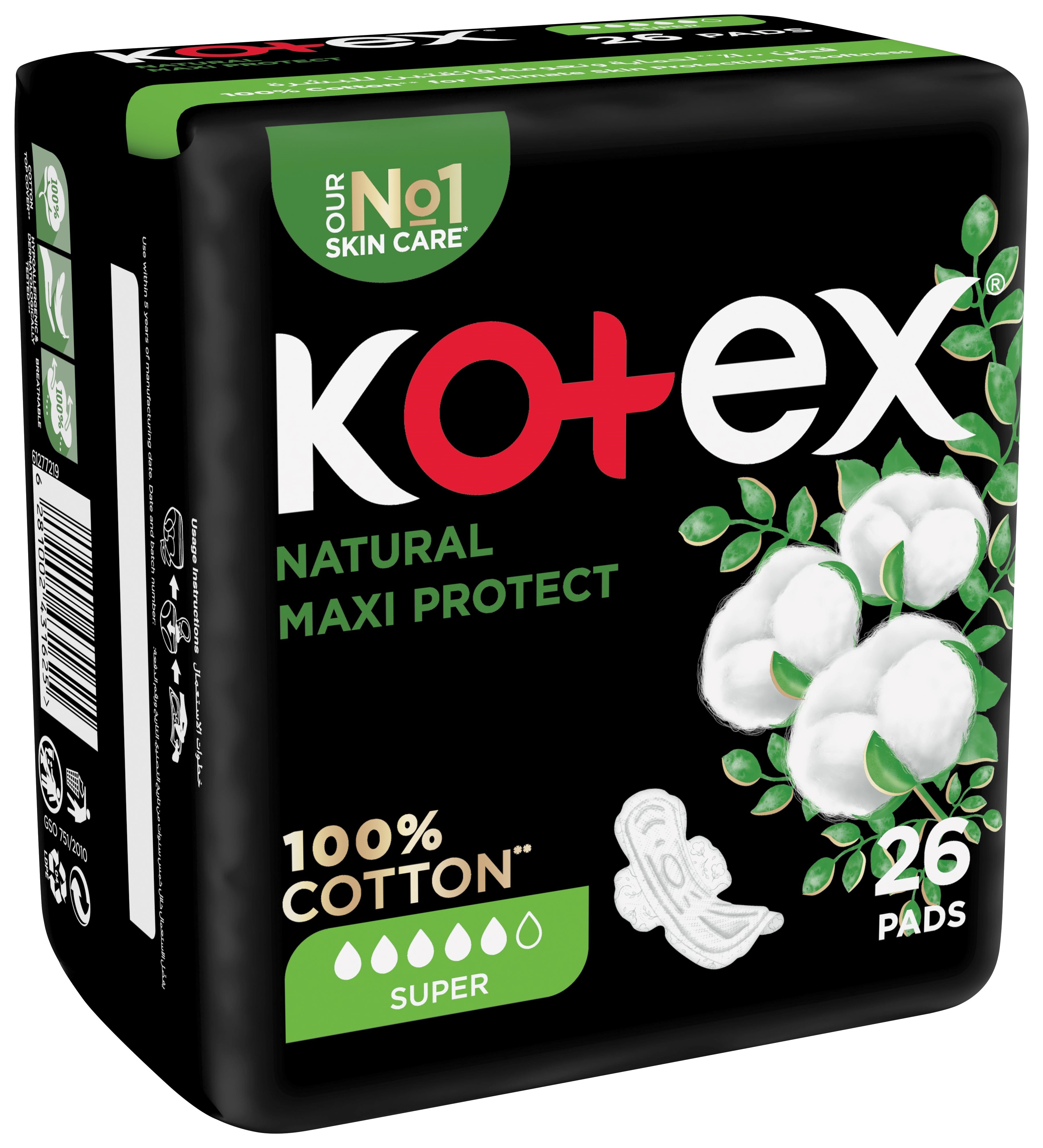 Kotex Natural Maxi Super Cotton Sanitary Pads