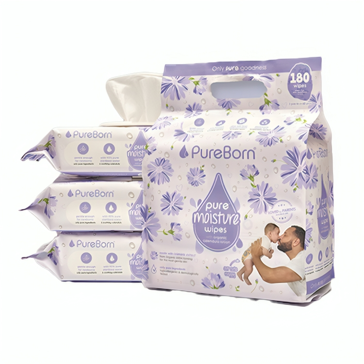 Pureborn Pure Moisture Wipes with Organic Calendula Lotion
