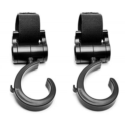 Little Story Rotating Compatible Stroller Hooks – Black