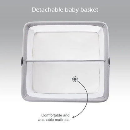 Teknum Fellow 2 Twin Bedside Crib Bassinet – Grey