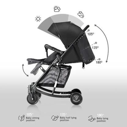 Teknum 2 In 1 Glide Stroller (Black)