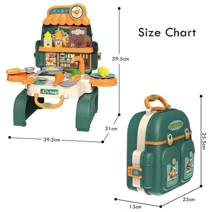 Little Story Role Play Kitchen Toy Set School Bag – 21pcs, Green
