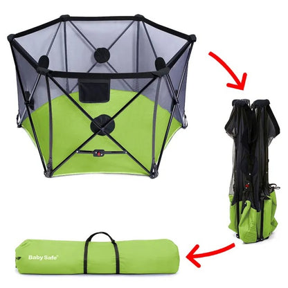Baby Safe Foldable Playard – Green