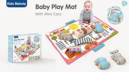 Kids Melody - Baby Play Mat with 2 Mini Cars - 100 × 78 cm