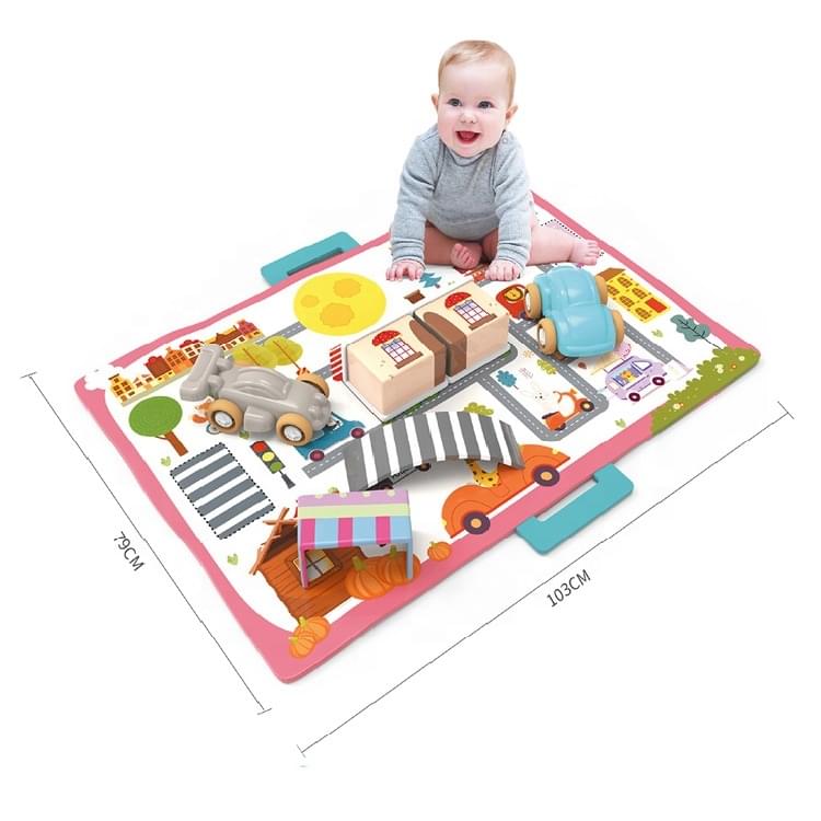 Kids Melody - Baby Play Mat with 2 Mini Cars - 100 × 78 cm