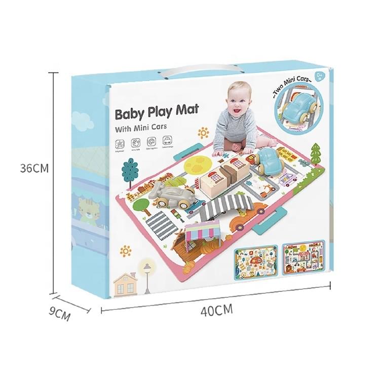 Kids Melody - Baby Play Mat with 2 Mini Cars - 100 × 78 cm