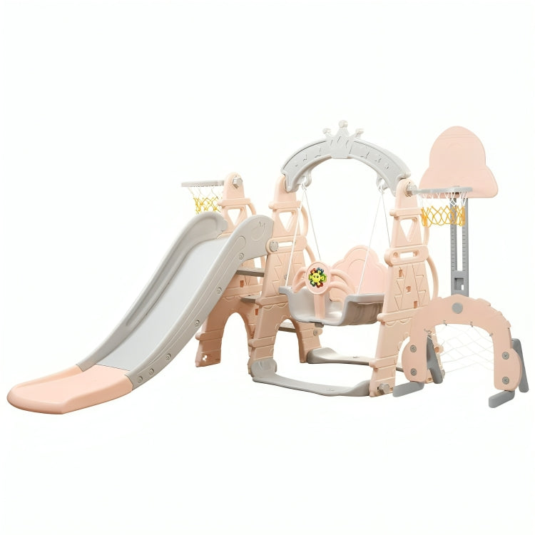 Little Angel Kids Slide And Swing 3-In-1 Activity Playset (180 x 122 x 218 cm, Pink).