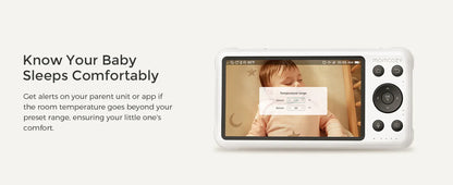 كاميرا Momcozy لمراقبة الطفل الذكية بشاشة 5 بوصات ووضع تشغيل مزدوج