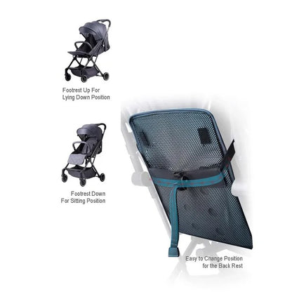 Teknum Travel Lite Stroller SLD with Sunveno Organizer – Dark Grey & Yellow