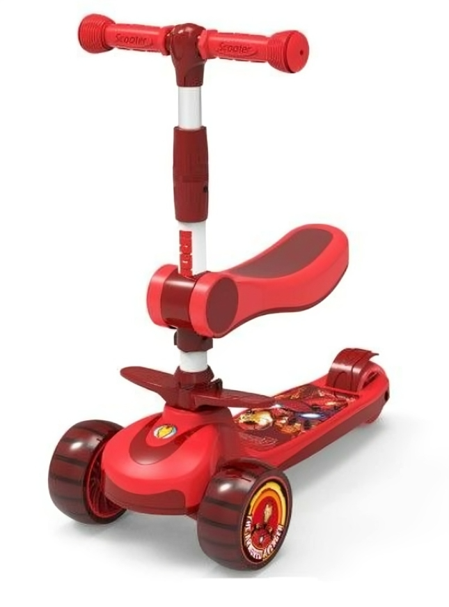 Megos Marvel Iron Man Foldable Twist Scooter 2 In 1