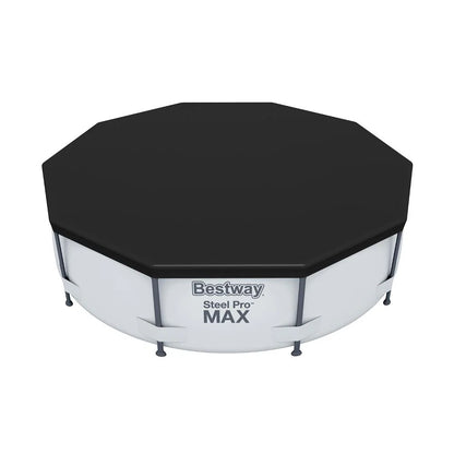 Bestway Flowclear PVC Round 12 Foot Pool Cover for Above Ground Frame Pools
