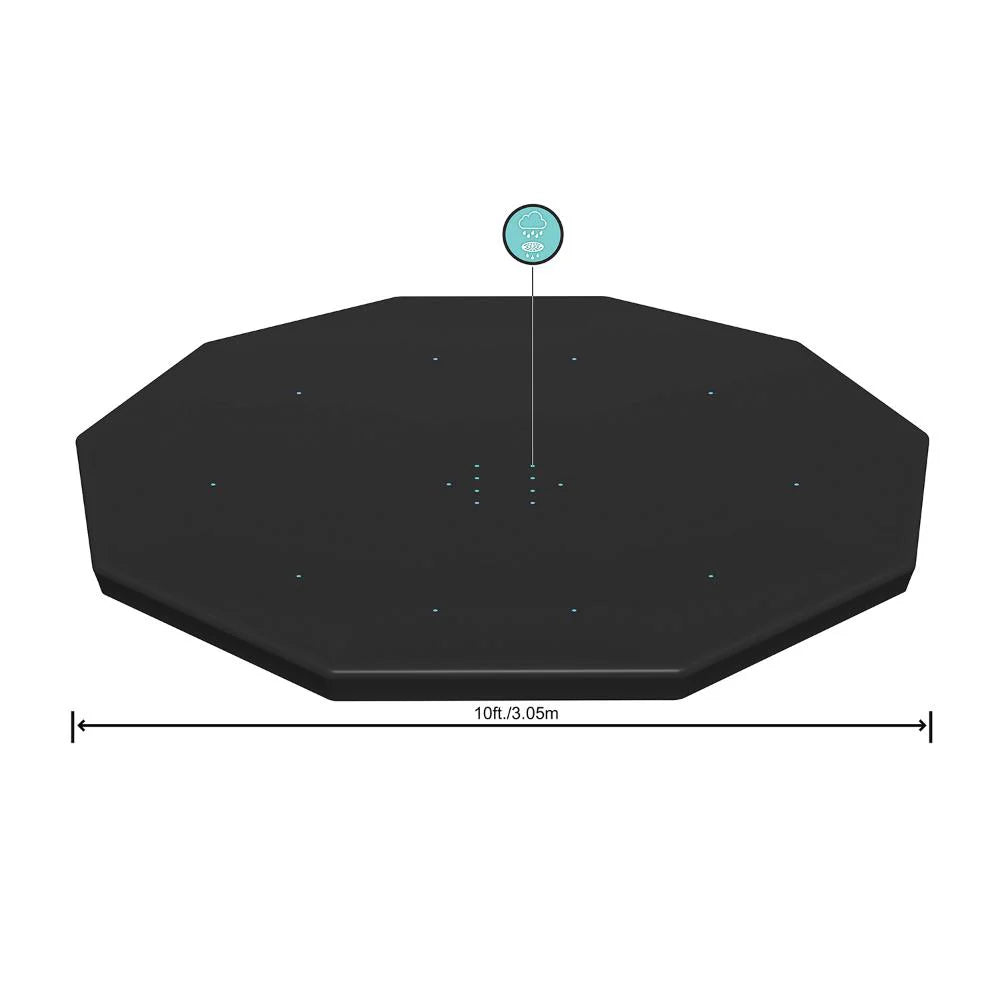 Bestway Flowclear PVC Round 12 Foot Pool Cover for Above Ground Frame Pools