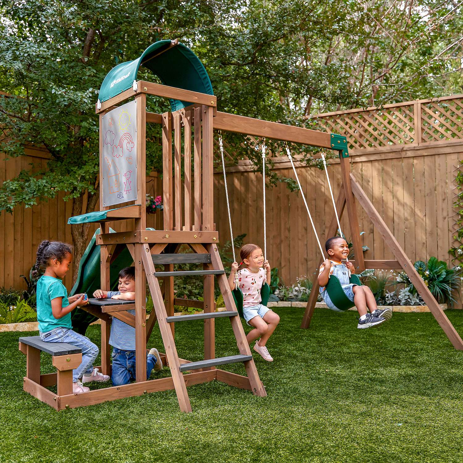 Kidkraft Wilderness Point Wooden Swingset