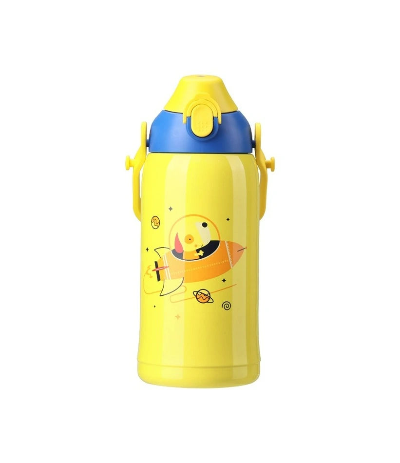 Uzspace Stainless Steel Vacuum Bottle (Yellow, 360ml)
