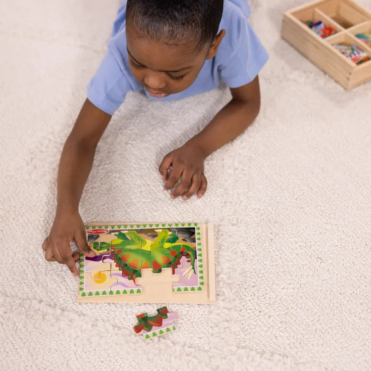 Melissa & Doug Wooden Jigsaw Puzzles in a Box (4 Pcs)