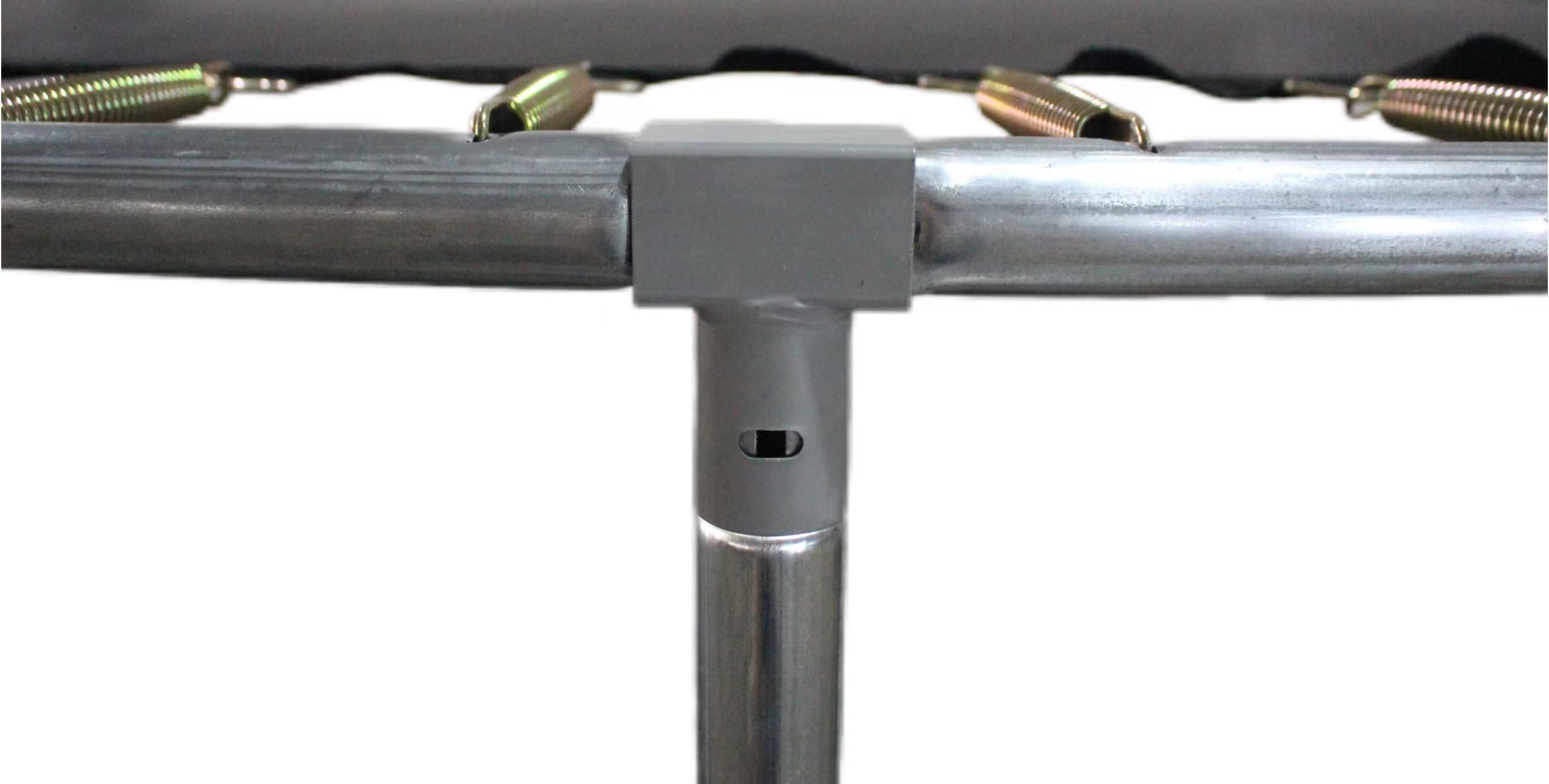 Fun Jump 12 Ft Blue Trampoline With Outside Short Pole Safety Net and Ladder