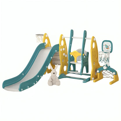 Little Angel Kids Slide & Swing 3 In 1 Activity Playset (104 x 55 x 32 cm, Yellow).