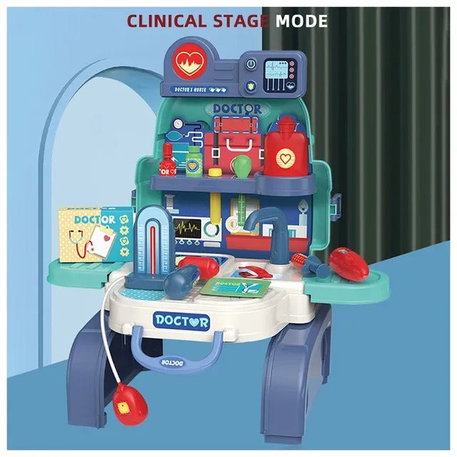 Little Story Role Play Clinic Toy Set School Bag – 23pcs, Blue