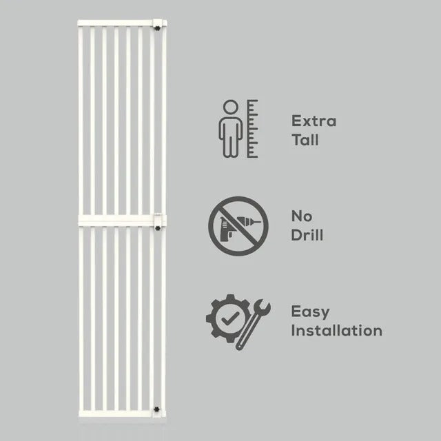 Baby Safe Gate Extension for Tall Metal Safety Gate – 40.5 x 186cm, White