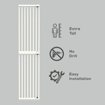 Baby Safe Gate Extension for Tall Metal Safety Gate – 40.5 x 186cm, White