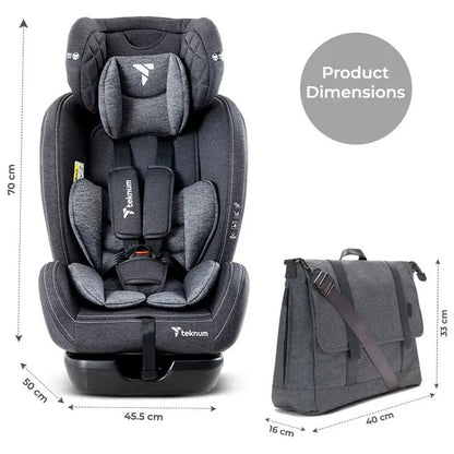 Teknum Evolve 2 Car Seat & Men's Diaper Handbag Set – Dark Grey
