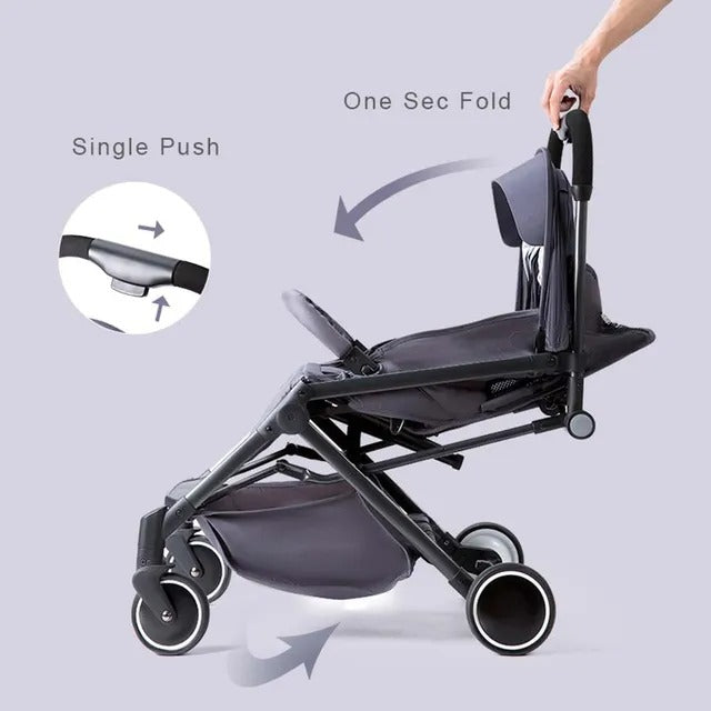 Teknum Travel Lite Stroller SLD with Sunveno Organizer – Dark Grey & Yellow