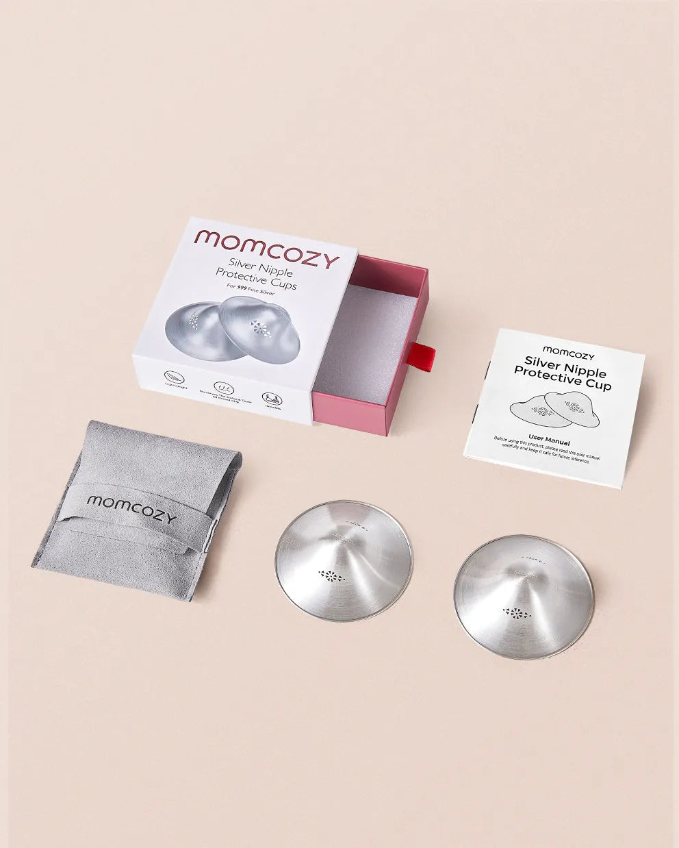 Momcozy Original 999 Silver Nipple Shields (Perforated)