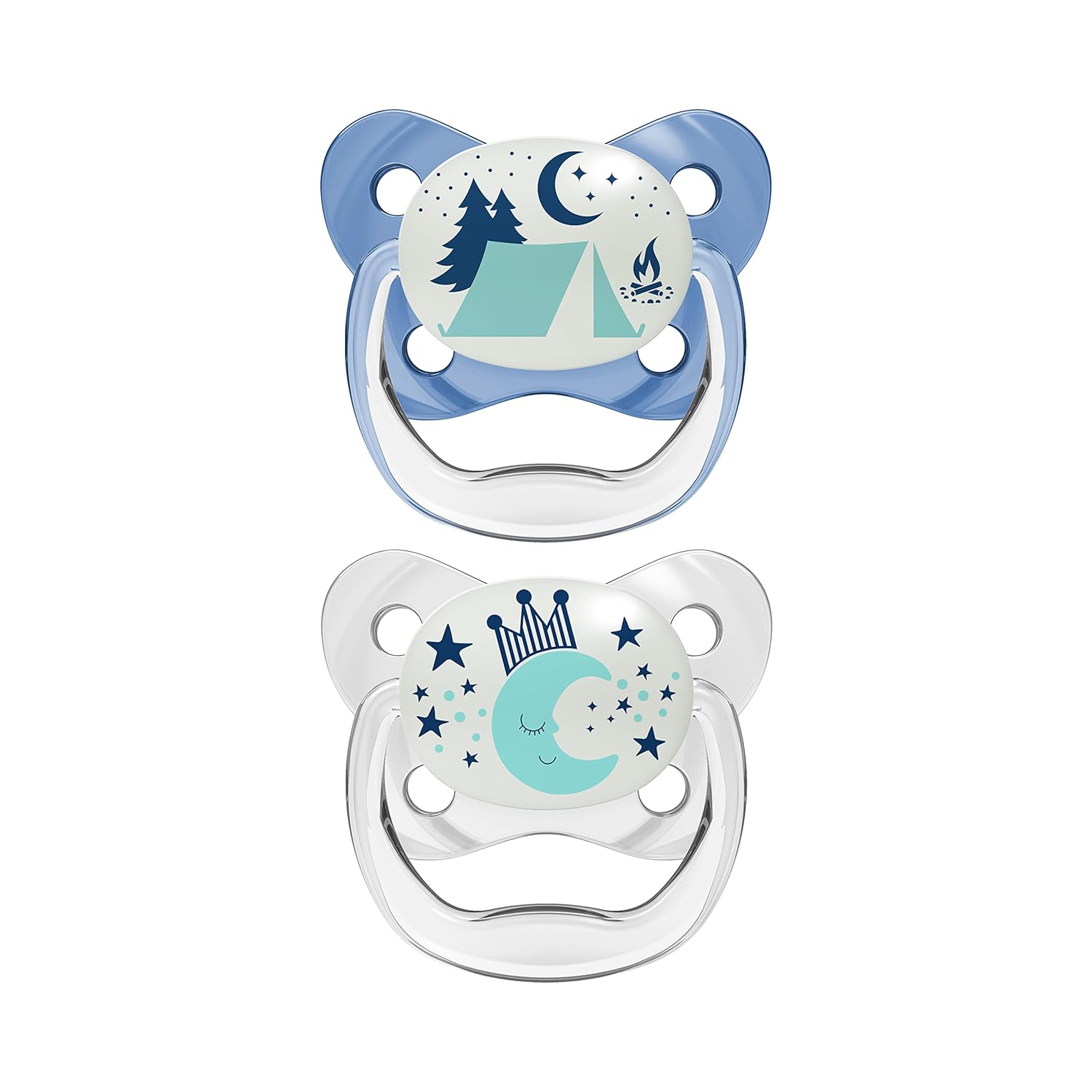 Dr. Brown's Pacifier Prevent Glow In The Dark Butterfly Shield Soother -  Pack of 2 (Stage 2/6-18 Months))