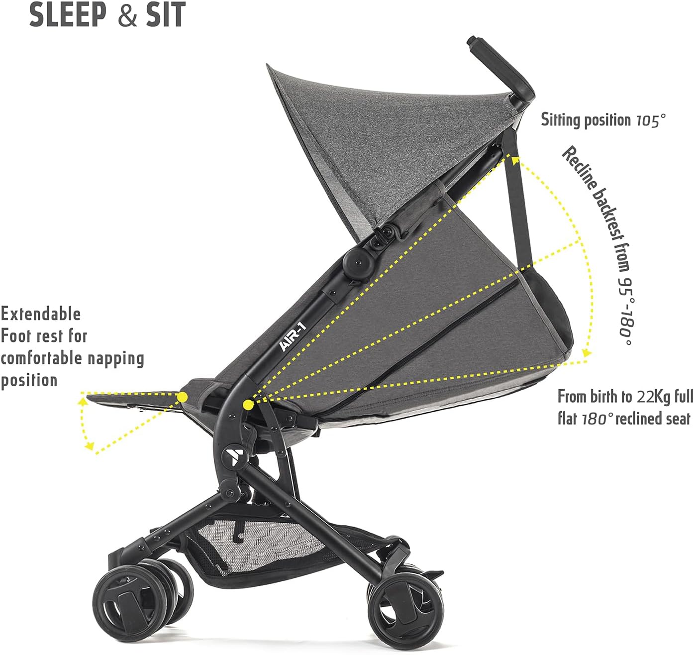 Teknum Air 1 Travel Stroller With Carry Backpack
