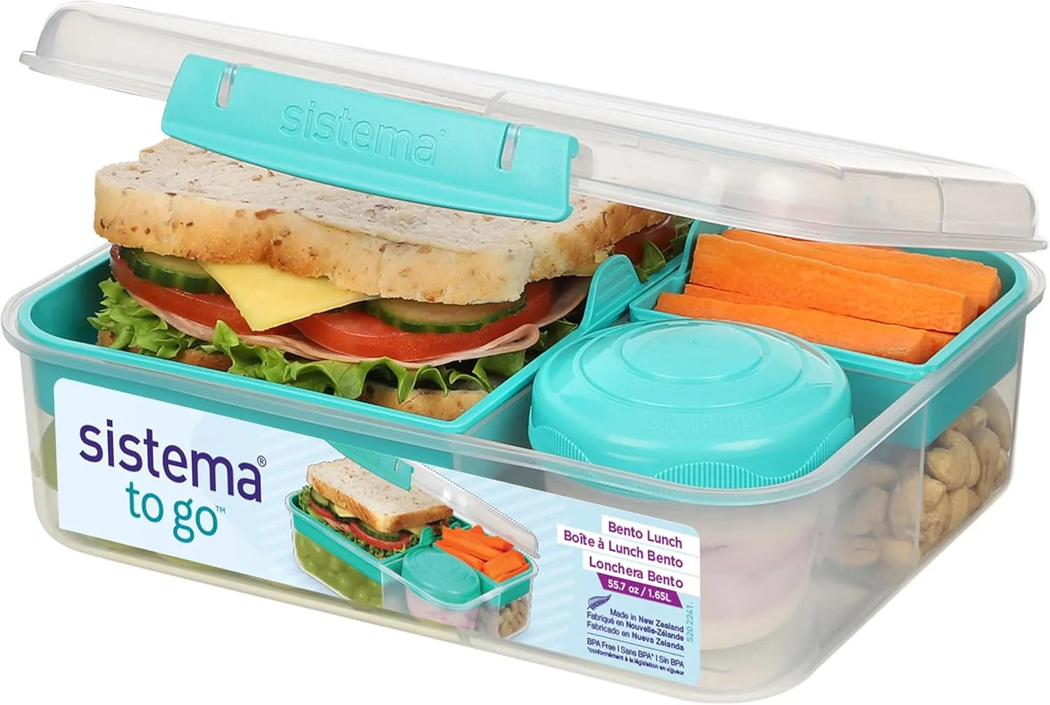 Sistema Lunch Stack Rectangle (1.65L, Minty Teal)