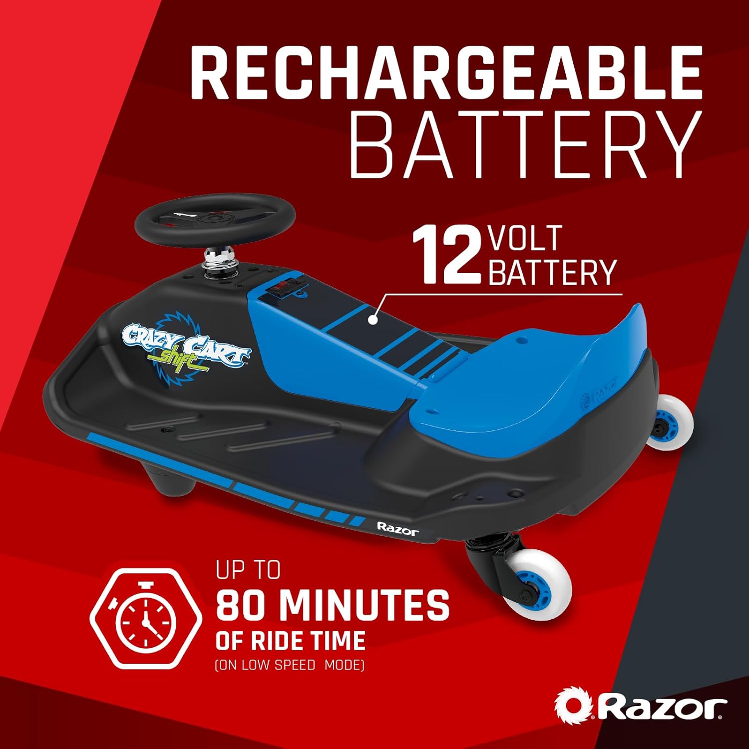 Razor Crazy Cart Shift (Blue,13Kmh)