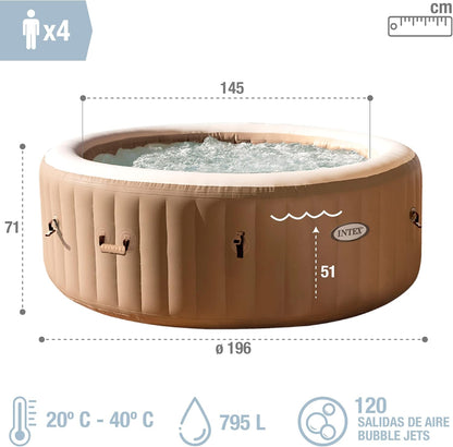 Intex 6 Person Chevron Deluxe Square Bubble Spa (216CM X 71CM)