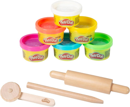 Play-Doh - Kids Starter Set – 3D Creative Mat, FSC Wooden Tools, 6 Kneading Cans