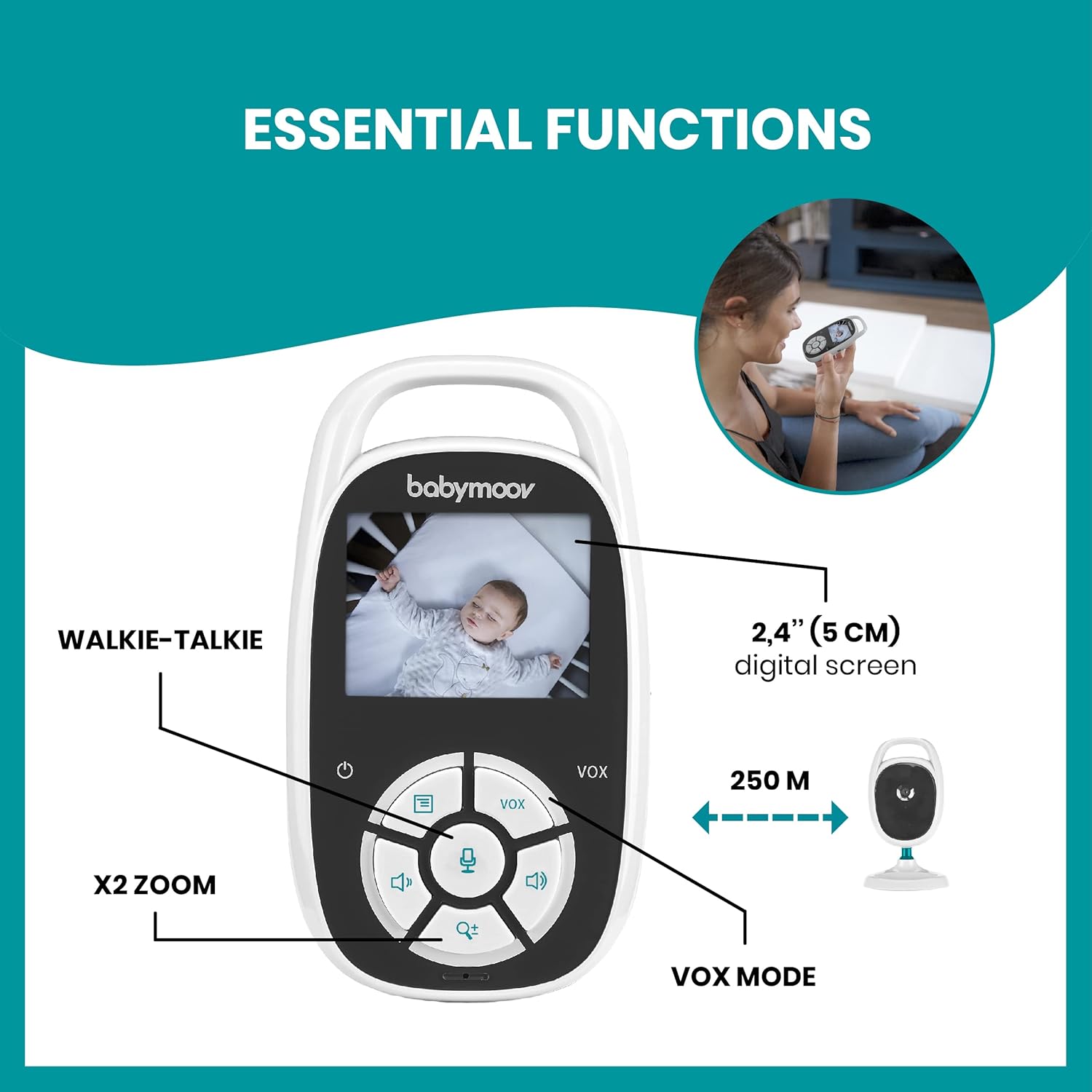 Babymoov YOO See Video Baby Monitor with Camera and Night Vision