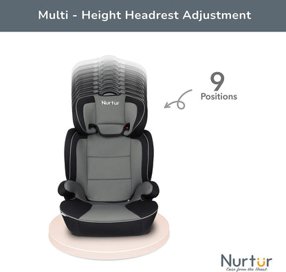 Nurtur 3-in-1 Jupiter Toddler Car Seat & Booster Seat – Grey