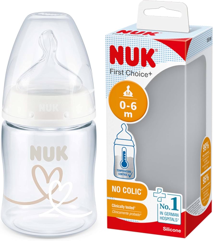 NUK First Choice+ Baby Bottle, 0-6 Months, 150ml