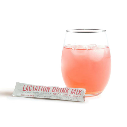 Munchkin Lactation Drink Mix Supplement for Breastfeeding Moms, Berry Lemonade, 12 Count